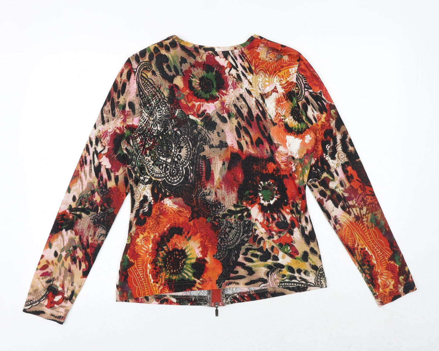 Gerry Weber Womens Multicoloured Geometric Viscose Basic Blouse Size 10 Round Neck