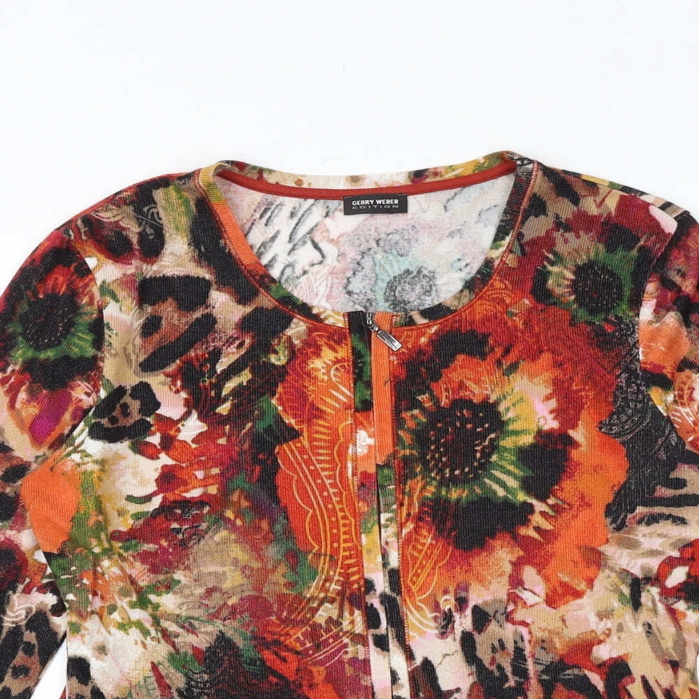 Gerry Weber Womens Multicoloured Geometric Viscose Basic Blouse Size 10 Round Neck