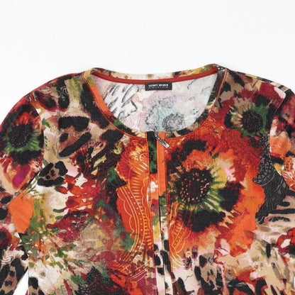Gerry Weber Womens Multicoloured Geometric Viscose Basic Blouse Size 10 Round Neck