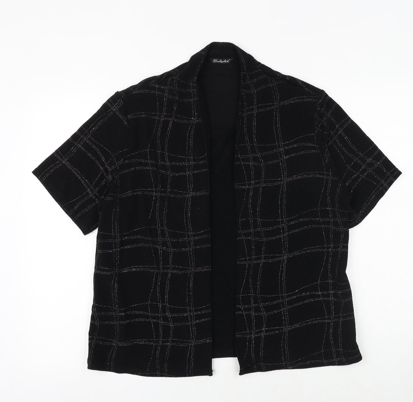 Womens UK Size 18 Berkertex Black Kimono Blouse