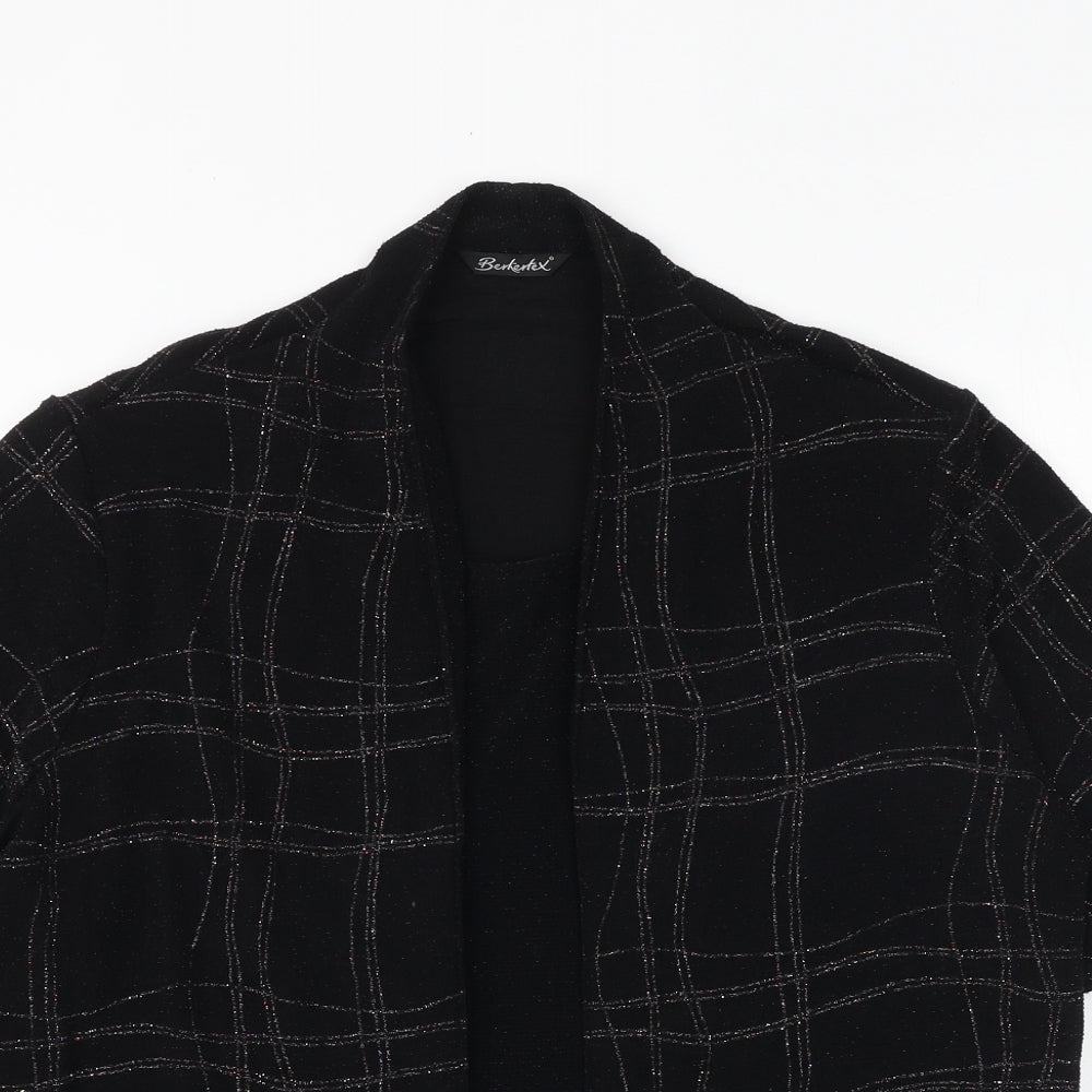 Womens UK Size 18 Berkertex Black Kimono Blouse