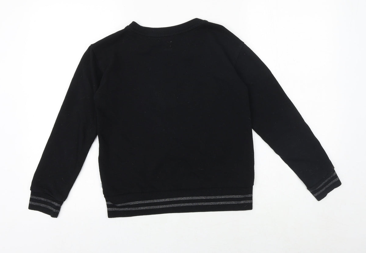 Gap Girls Black Cotton Pullover Sweatshirt Size 10 Years Pullover - Heart