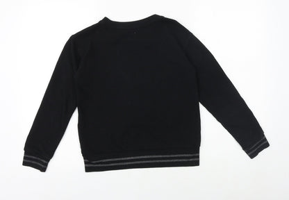 Gap Girls Black Cotton Pullover Sweatshirt Size 10 Years Pullover - Heart