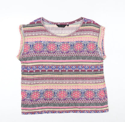 Womens UK Size 12 New Look Multicoloured Basic Blouse