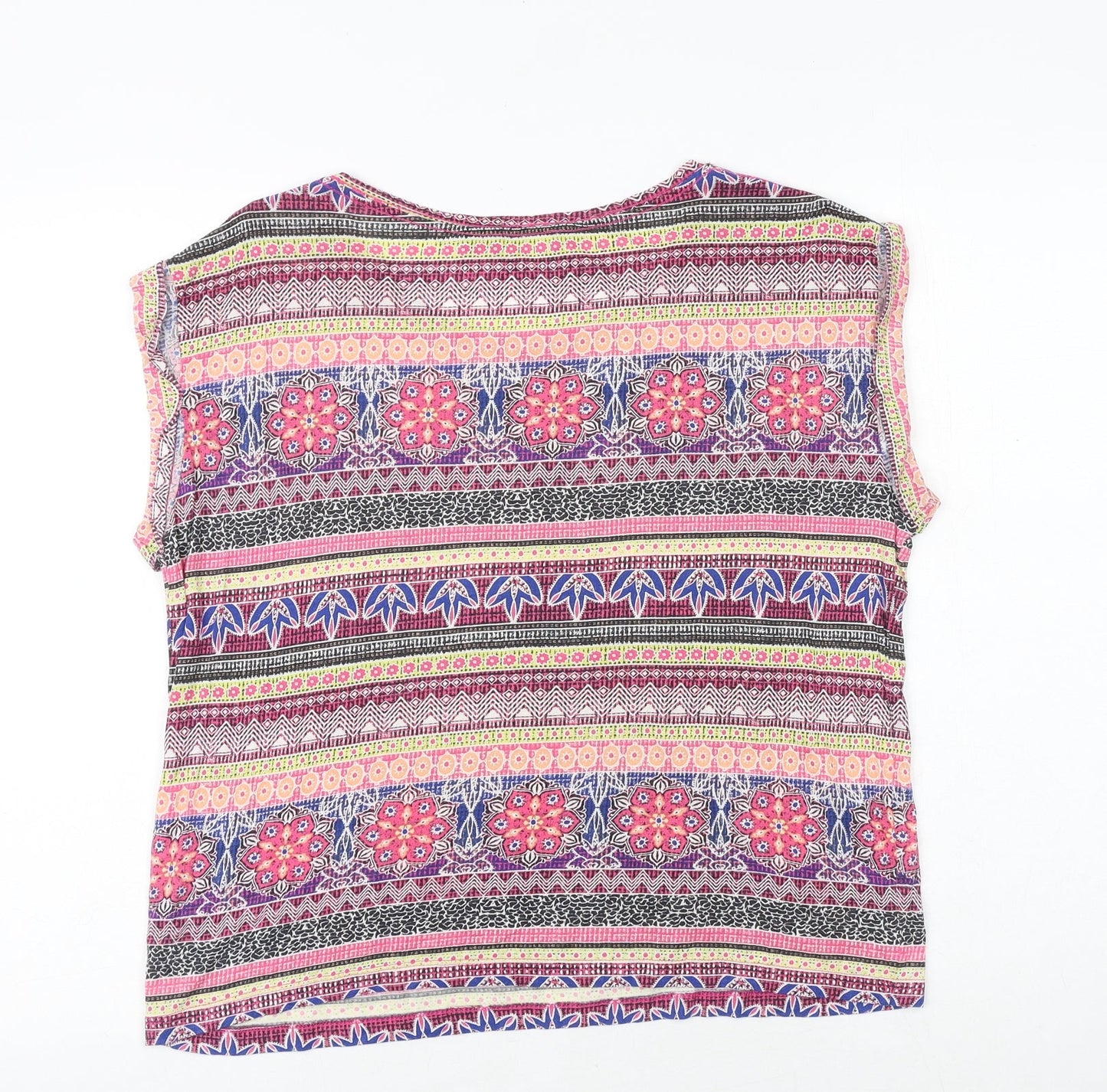 Womens UK Size 12 New Look Multicoloured Basic Blouse