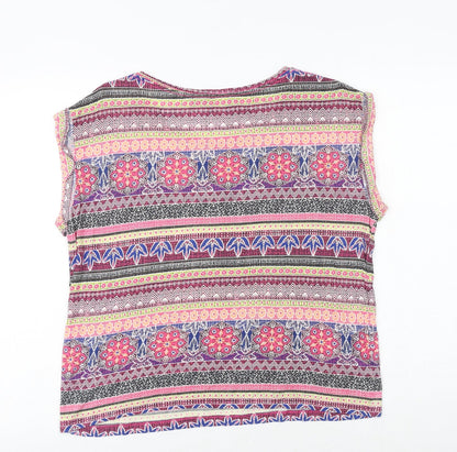 Womens UK Size 12 New Look Multicoloured Basic Blouse