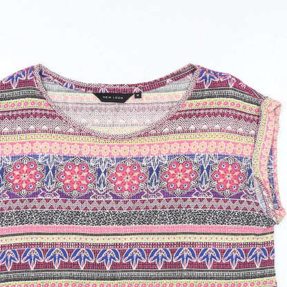 Womens UK Size 12 New Look Multicoloured Basic Blouse