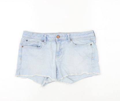 Gap Womens Blue 100% Cotton Cut-Off Shorts Size 32 in Regular Zip