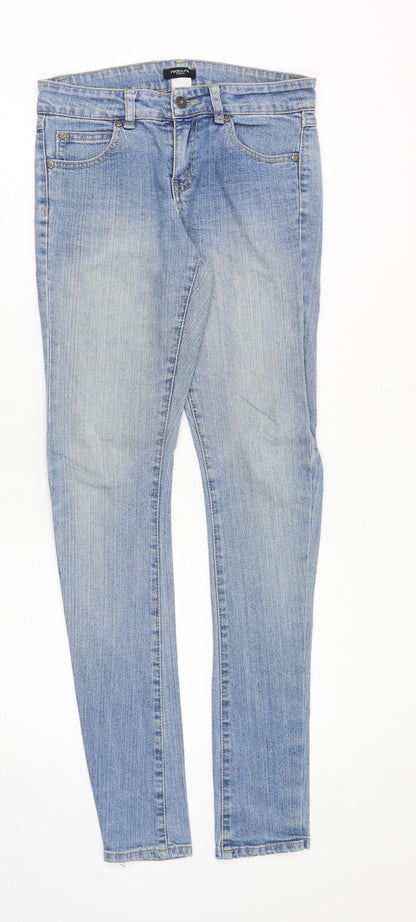 Redoute Womens Blue Cotton Skinny Jeans Size 4 Regular Zip