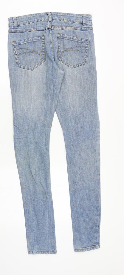 Redoute Womens Blue Cotton Skinny Jeans Size 4 Regular Zip