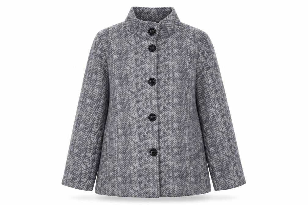 Womens UK Size S Anna De Lancay Grey Pea Coat
