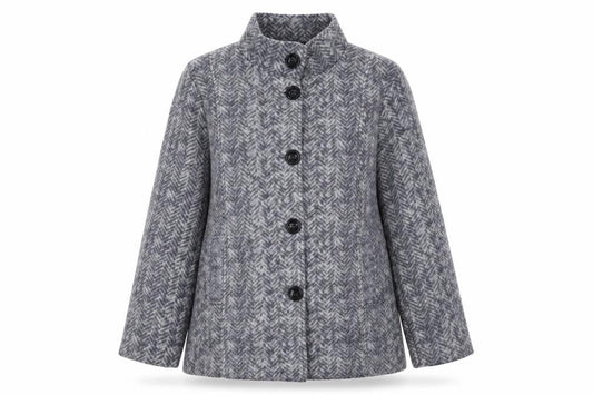 Womens UK Size S Anna De Lancay Grey Pea Coat
