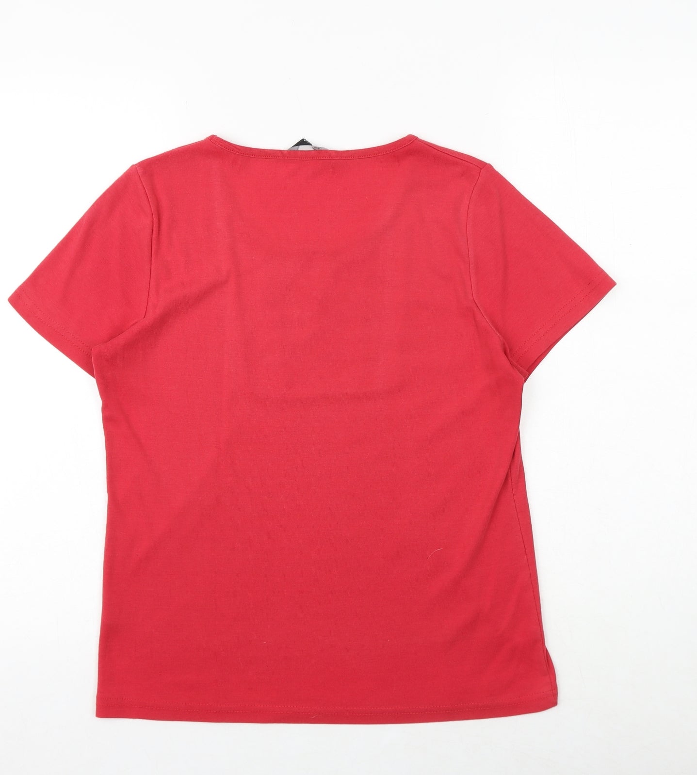 Womens UK Size S Bonmarché Red Basic T-Shirt