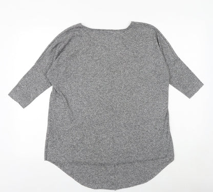 Womens UK Size 8 Topshop Grey Basic T-Shirt
