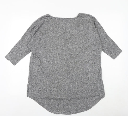 Womens UK Size 8 Topshop Grey Basic T-Shirt