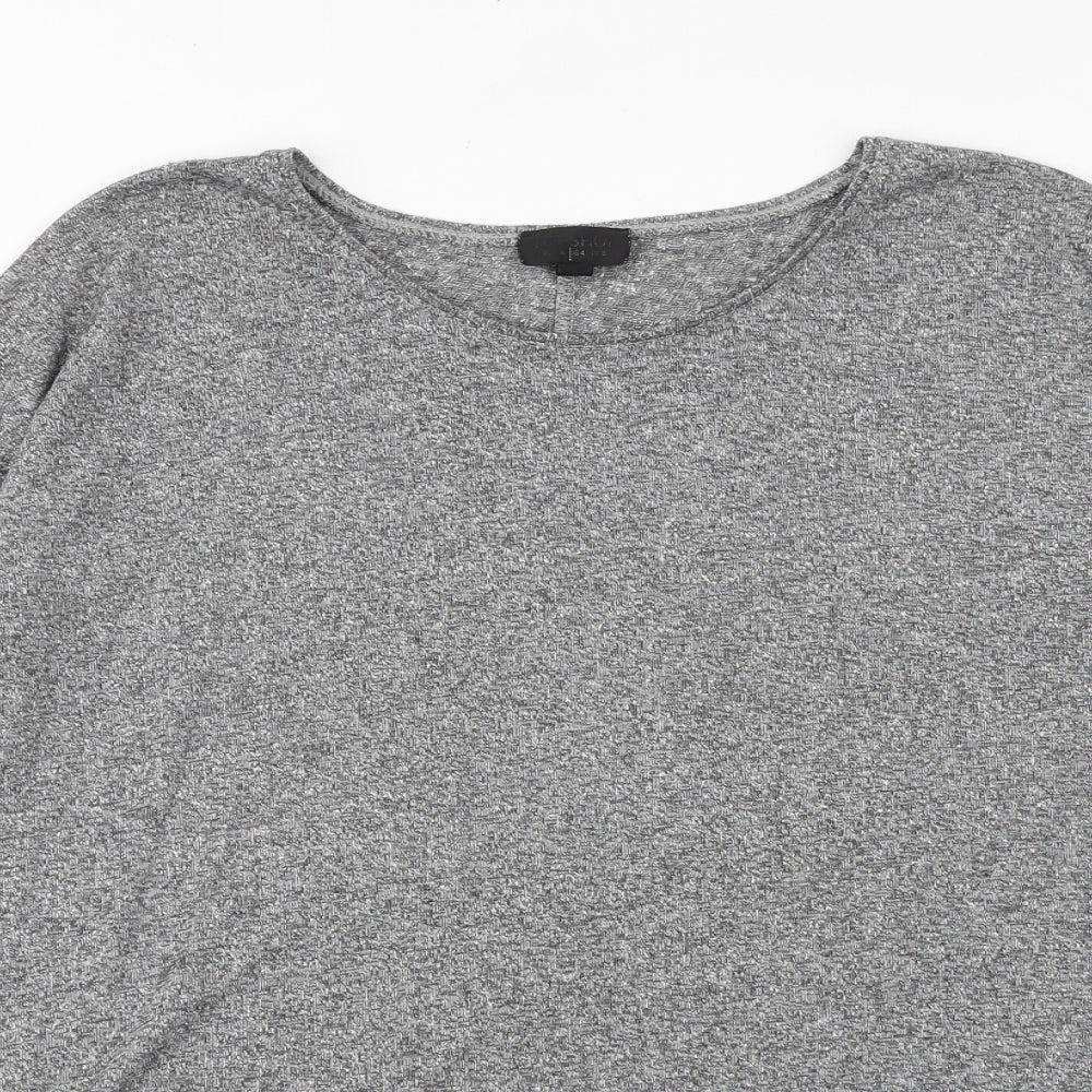 Womens UK Size 8 Topshop Grey Basic T-Shirt