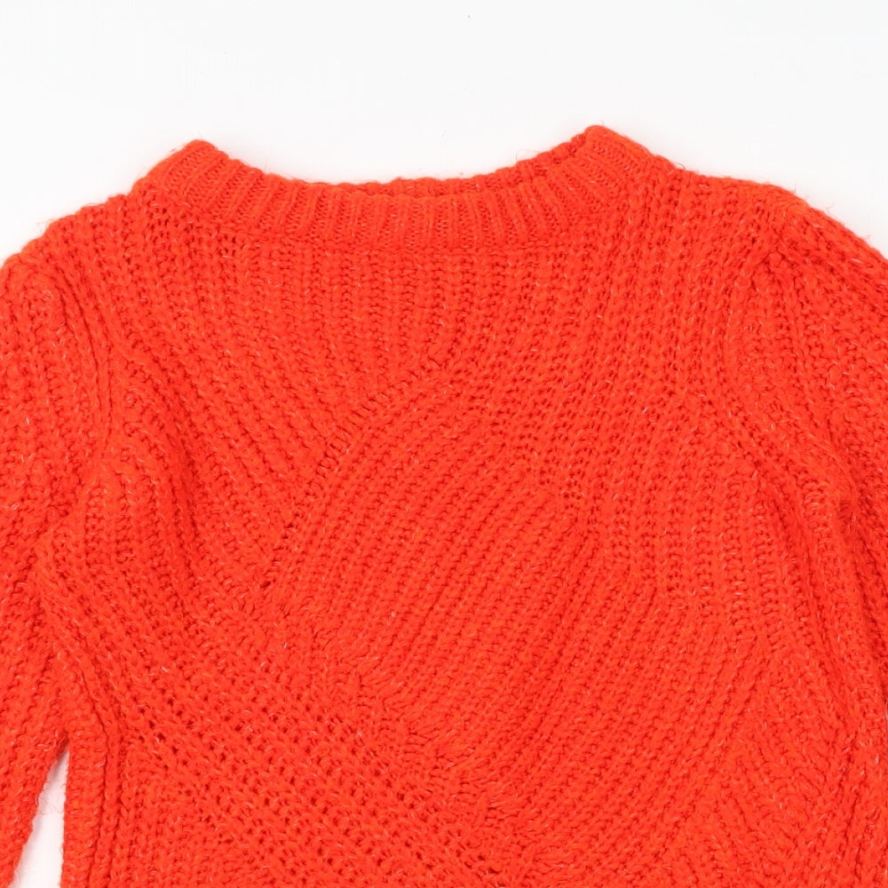 NEXT Womens Red Round Neck Acrylic Pullover Jumper Size XS