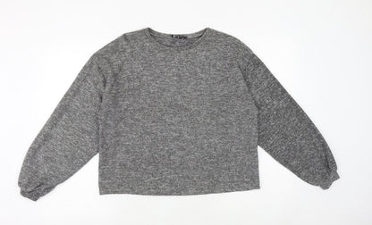 Womens UK Size M New Look Grey Basic Blouse