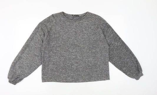 Womens UK Size M New Look Grey Basic Blouse