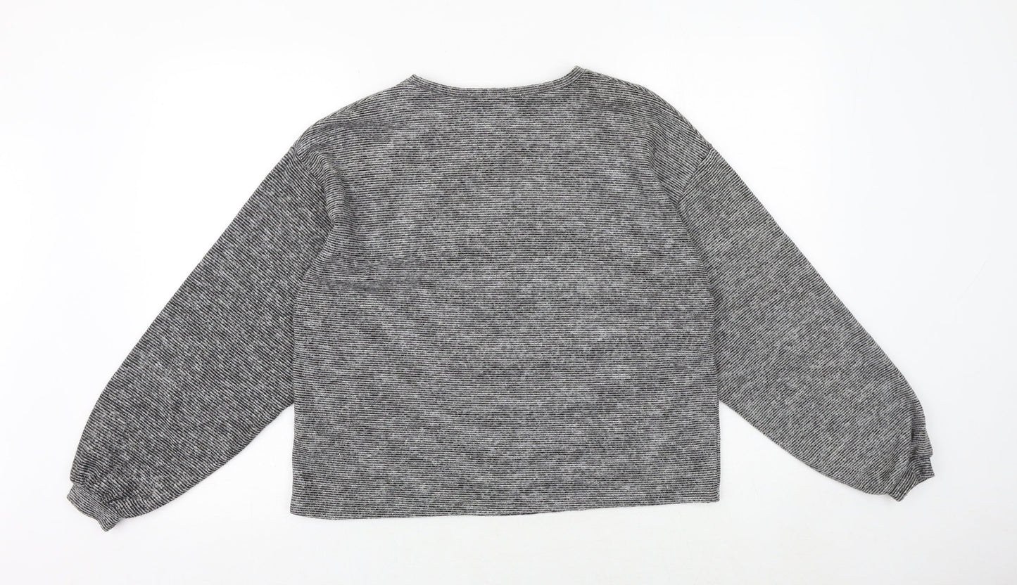 Womens UK Size M New Look Grey Basic Blouse