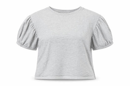 Bershka Womens Grey Polyester Basic T-Shirt Size S Round Neck