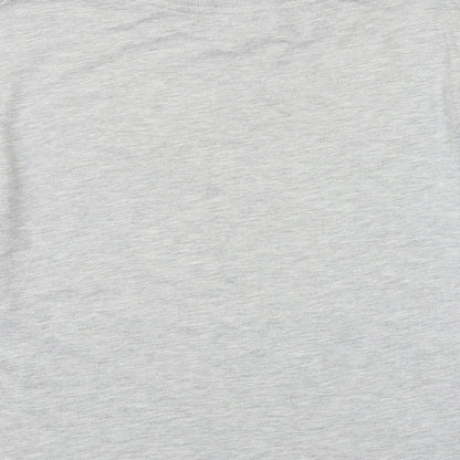 Bershka Womens Grey Polyester Basic T-Shirt Size S Round Neck