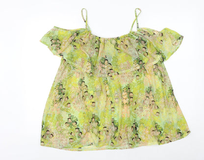 Womens UK Size 8 Topshop Green Basic Blouse