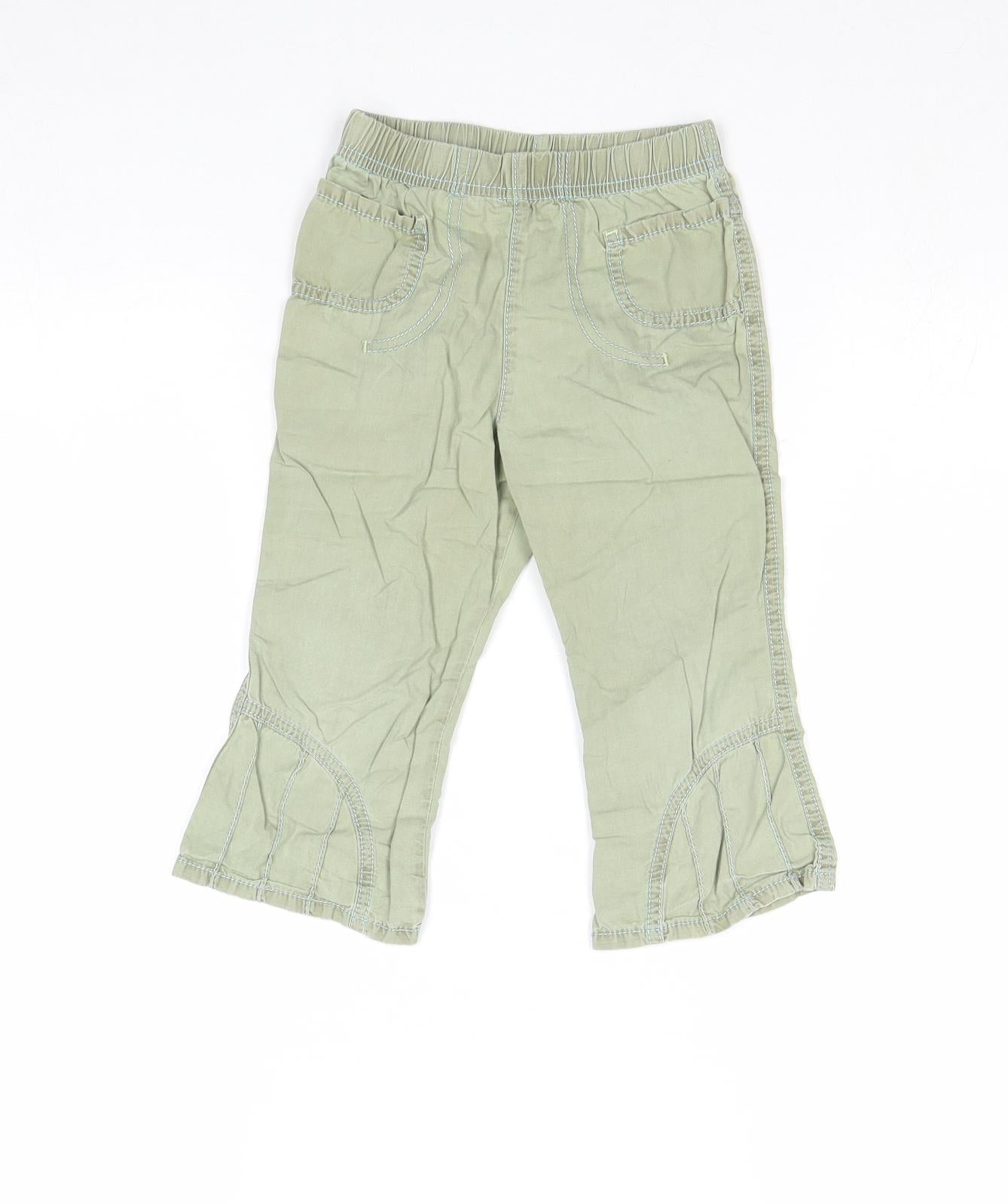 Sanetta Boys Green Cotton Chino Trousers Size 2 Years Regular Pullover