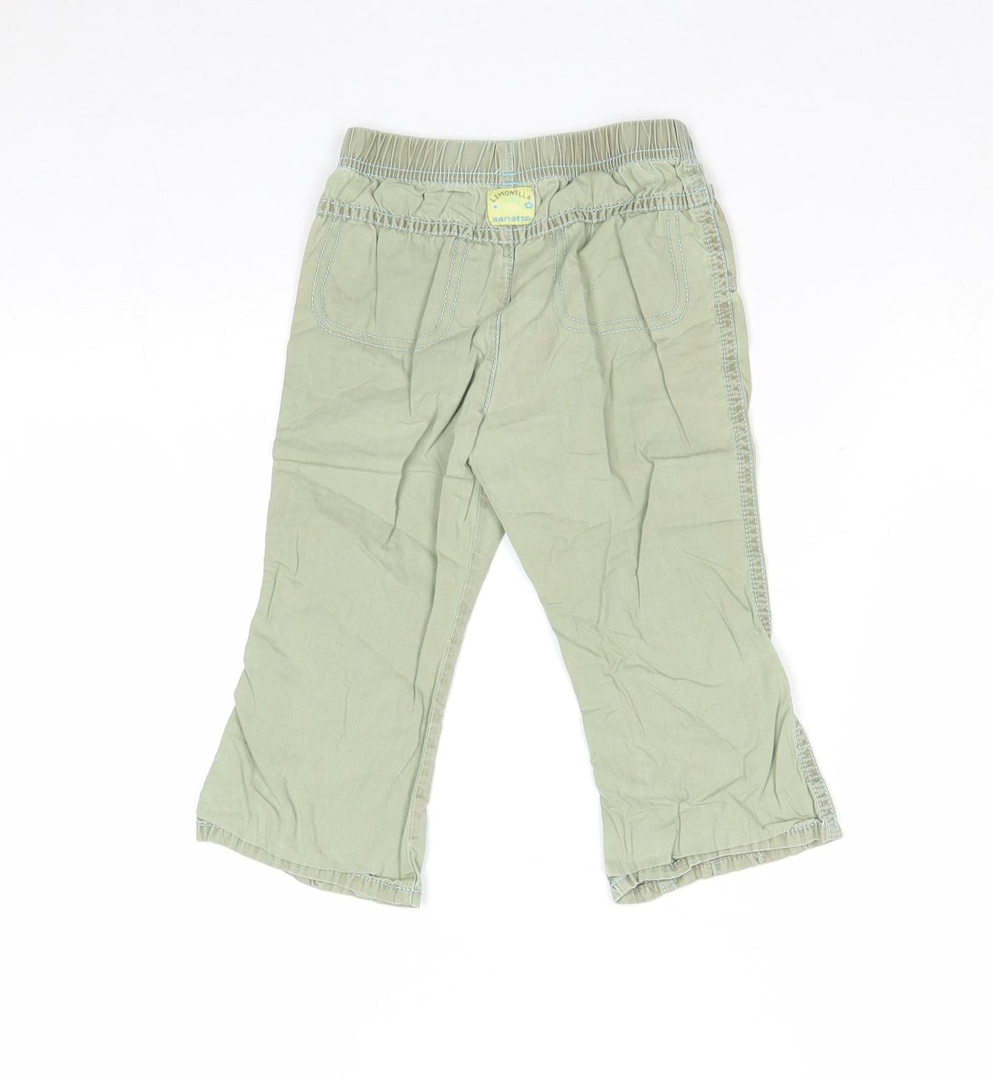 Sanetta Boys Green Cotton Chino Trousers Size 2 Years Regular Pullover