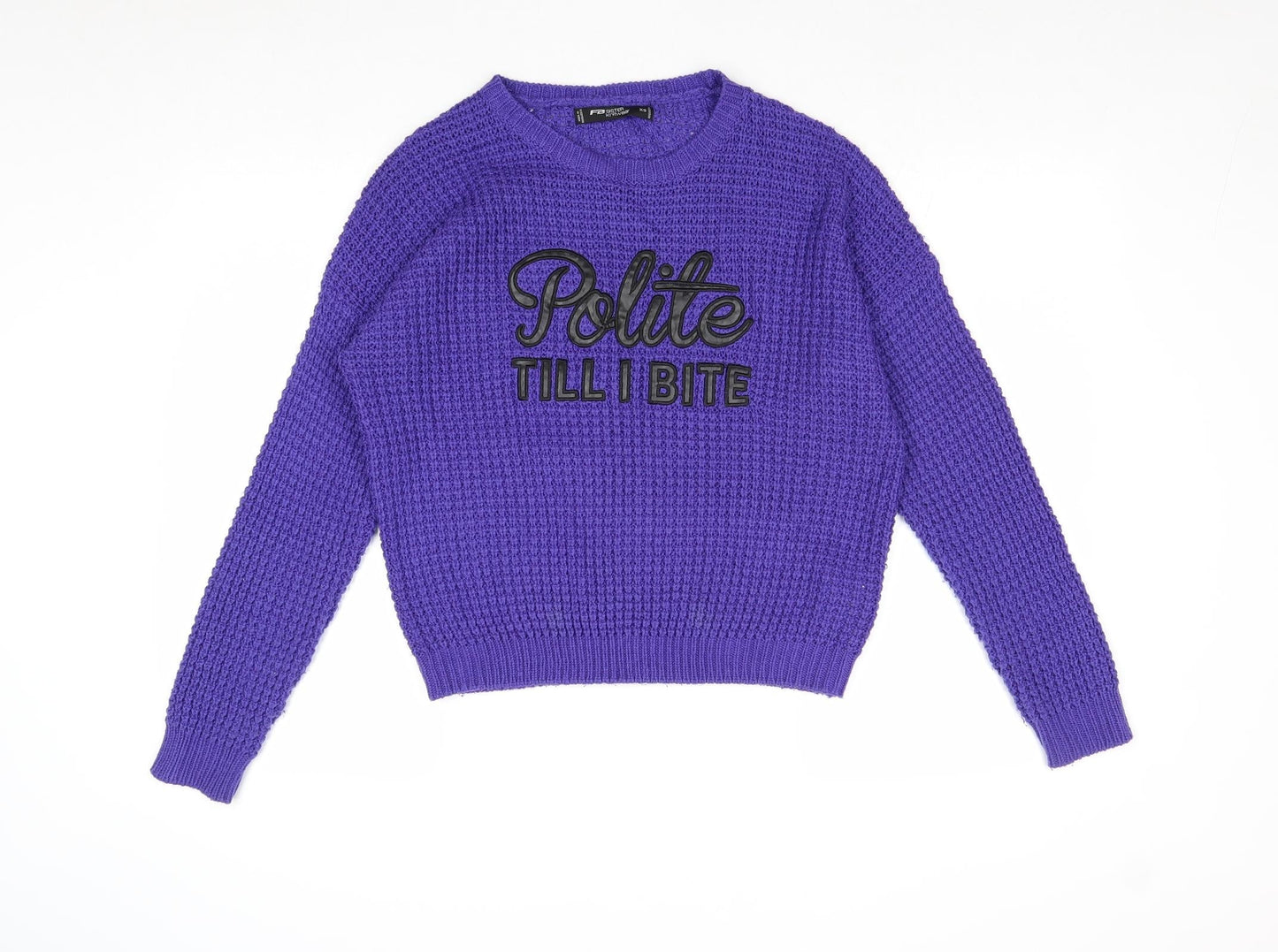Womens UK Size XS FB Sister Purple Pullover Jumper