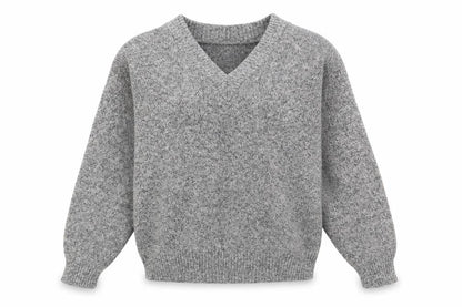 Carlos Rossini Womens Grey V-Neck Acetate Pullover Jumper Size M