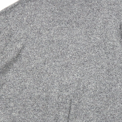 Carlos Rossini Womens Grey V-Neck Acetate Pullover Jumper Size M