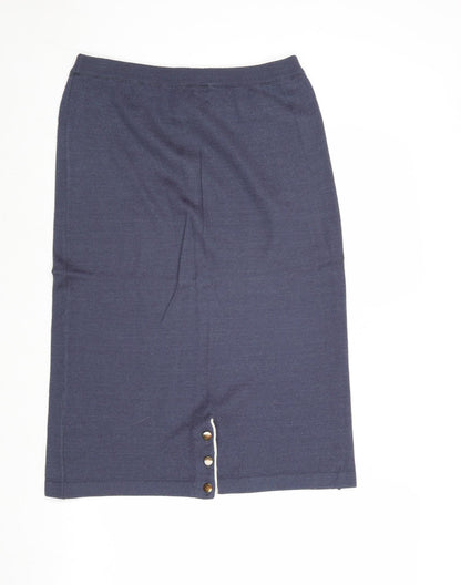 Dimension Womens Blue Acrylic A-Line Skirt Size 30 in