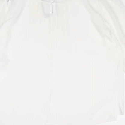 Infinito Womens White Polyester Basic Blouse Size M Boat Neck - Lace Detail
