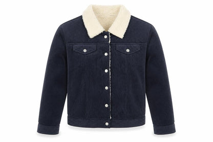2bella Womens Blue Jacket Size L Snap - Fluffy Lining
