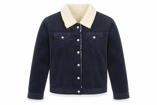 2bella Womens Blue Jacket Size L Snap - Fluffy Lining