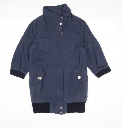 Jovonna Womens Blue Jacket Size S Zip