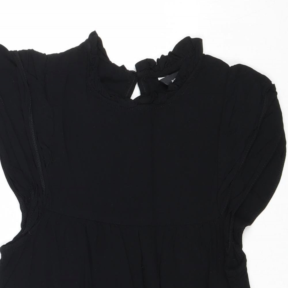 Womens UK Size 6 New Look Black Basic Blouse
