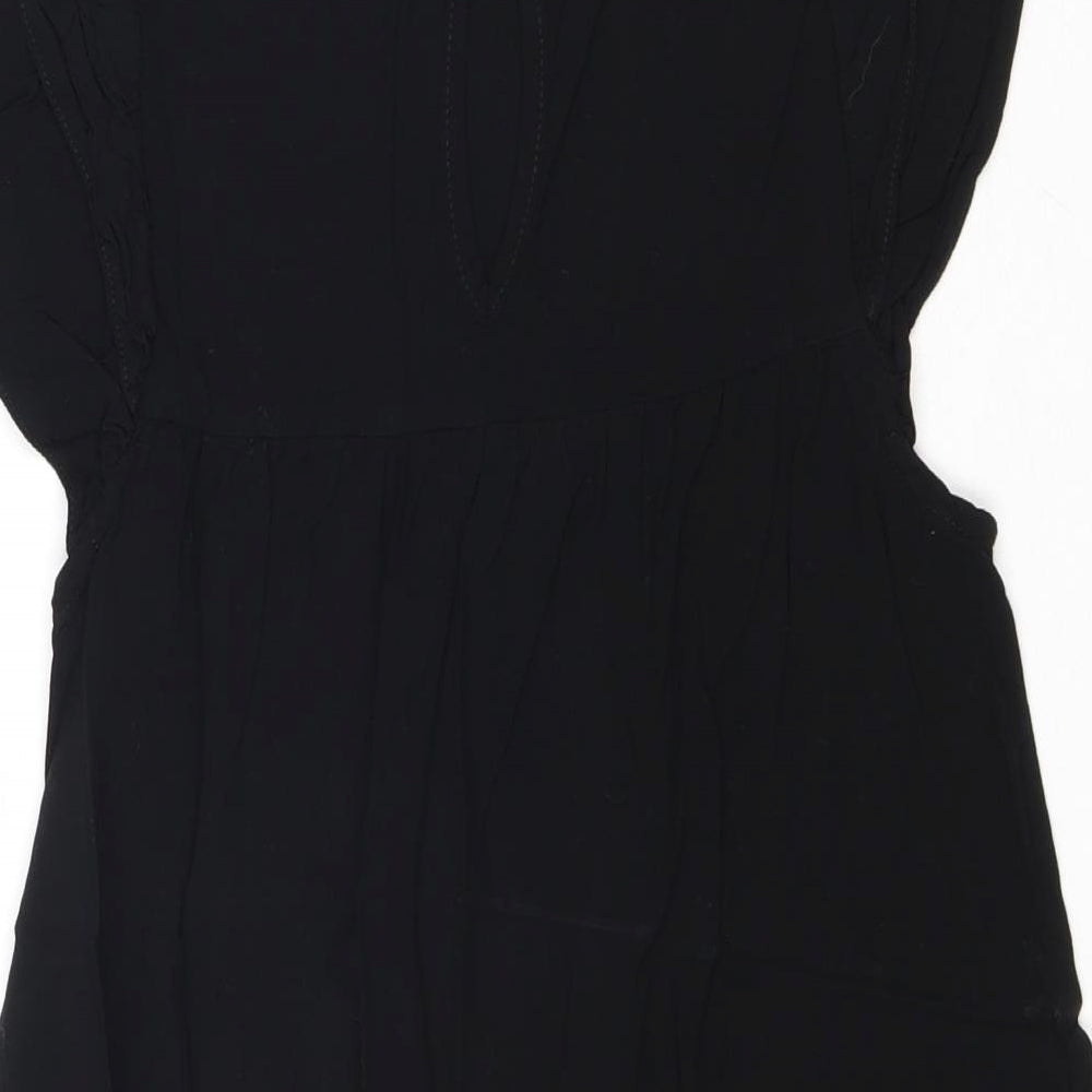 Womens UK Size 6 New Look Black Basic Blouse