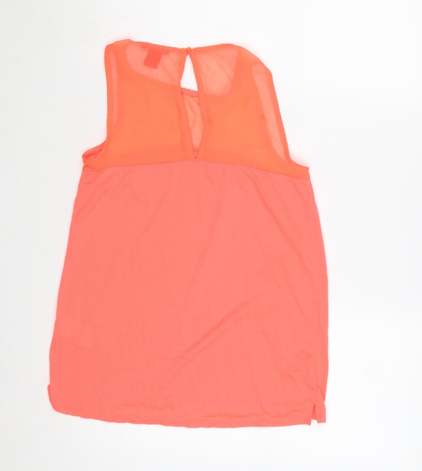 G&M Womens Pink Polyester Basic Tank Size XS Round Neck
