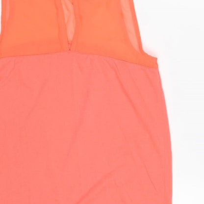 G&M Womens Pink Polyester Basic Tank Size XS Round Neck