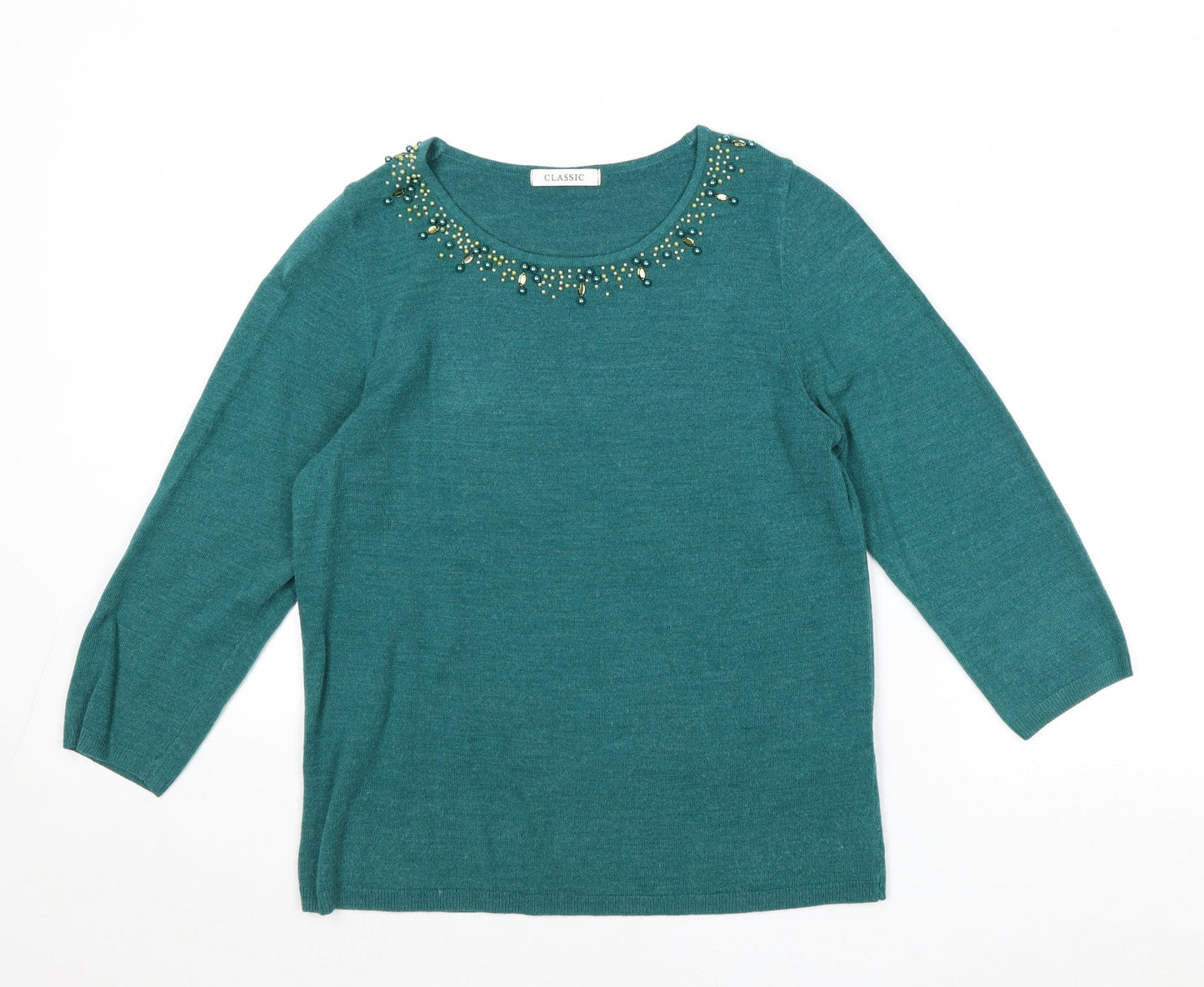 Womens UK Size 10 Marks and Spencer Green Pullover Jumper