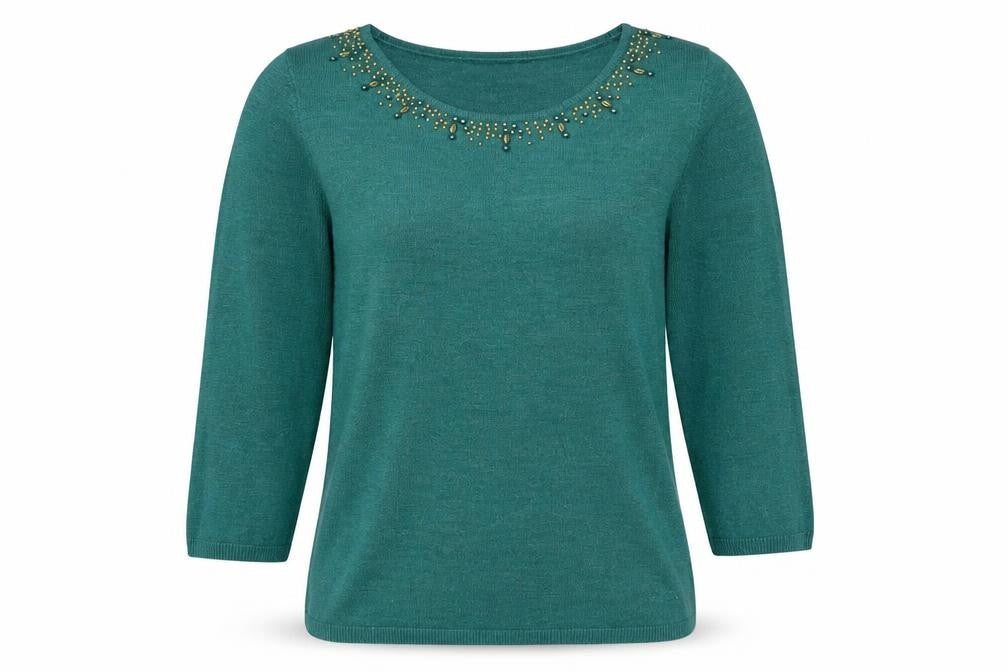 Womens UK Size 10 Marks and Spencer Green Pullover Jumper