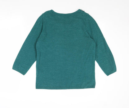 Womens UK Size 10 Marks and Spencer Green Pullover Jumper