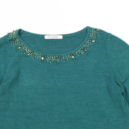 Womens UK Size 10 Marks and Spencer Green Pullover Jumper