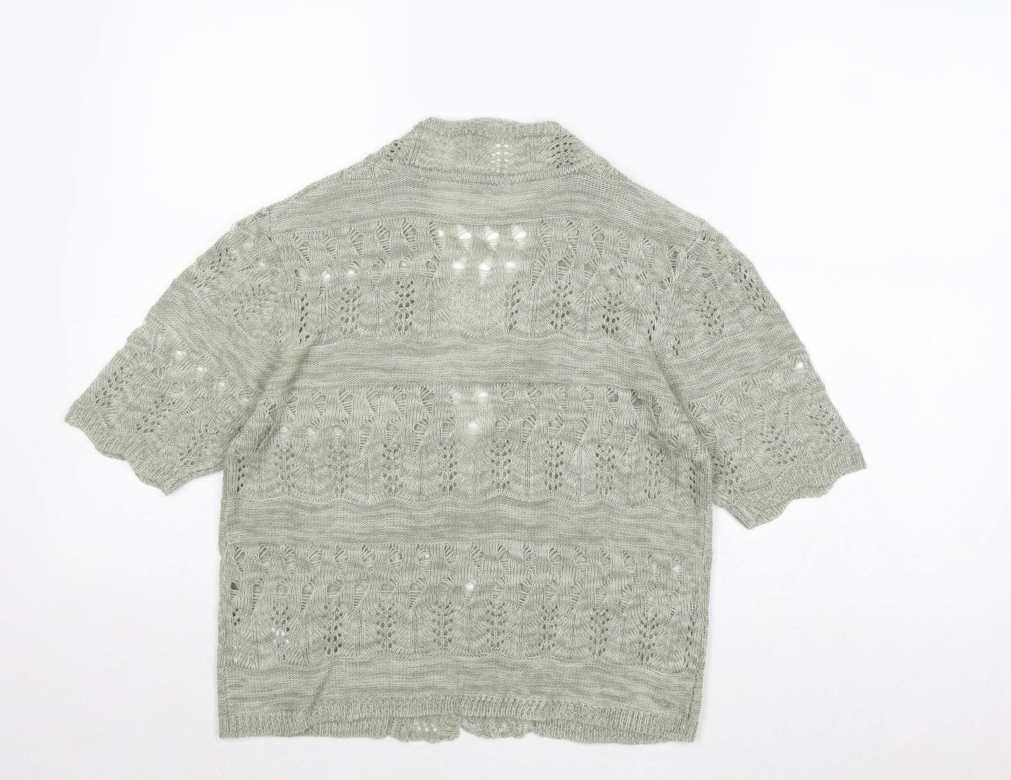Womens UK Size 10 Damart Green Cardigan Jumper