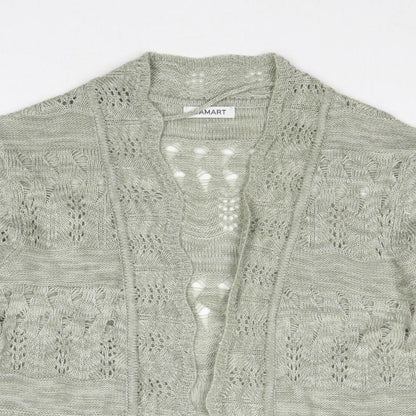 Womens UK Size 10 Damart Green Cardigan Jumper