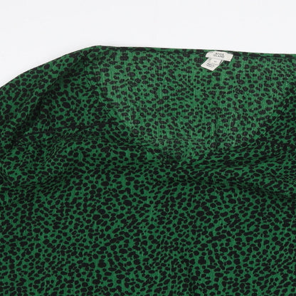 Womens UK Size 10 River Island Green Basic Blouse