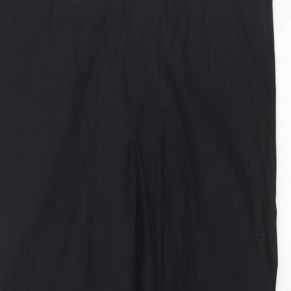 Betty Jackson Womens Black Cotton Dress Pants Trousers Size 14 Regular Zip