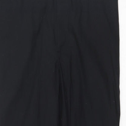 Betty Jackson Womens Black Cotton Dress Pants Trousers Size 14 Regular Zip